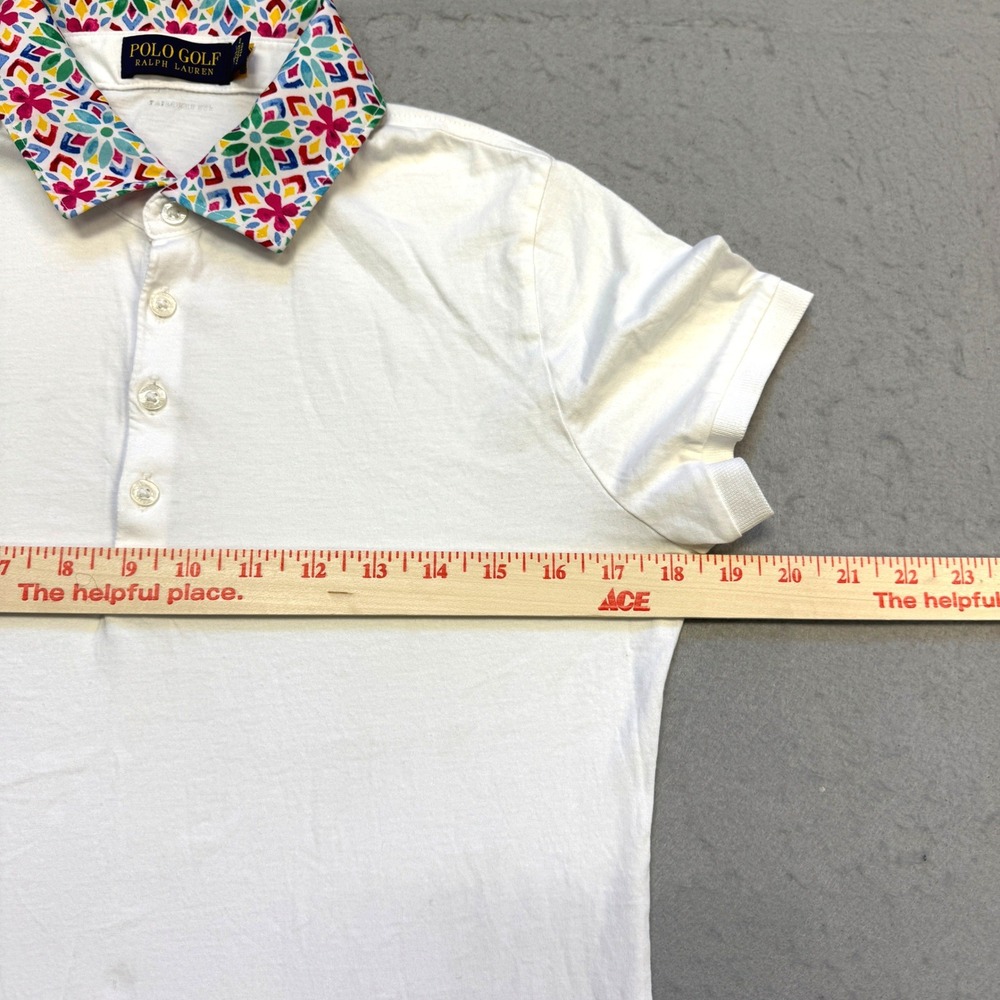 Polo Golf Ralph Lauren Polo Shirt Women's M White Multi Color Floral Collar - Picture 5 of 8
